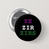 Ze/zir/zirs Pronoun Button (Voorkant /achterkant)