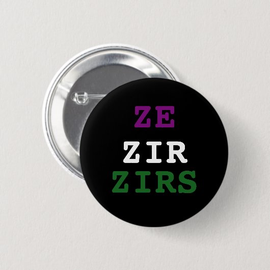 Ze/zir/zirs Pronoun Button (Voorkant /achterkant)