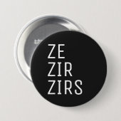 Ze Zir Zirs Pronoun Ronde Button 7,6 Cm (Voorkant /achterkant)
