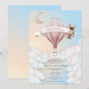 Ze zit op Cloud 9 Baby shower Kaart
