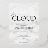 Ze zit op cloud 9 Dreamy Elegant Vrijgezellenfeest Folie Uitnodiging (Voorkant)