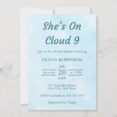 Ze zit op Cloud 9 Dreamy Sky Blue Vrijgezellenfees Kaart (Voorkant)