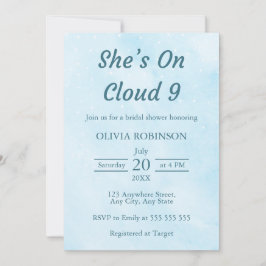 Ze zit op Cloud 9 Dreamy Sky Blue Vrijgezellenfees Kaart