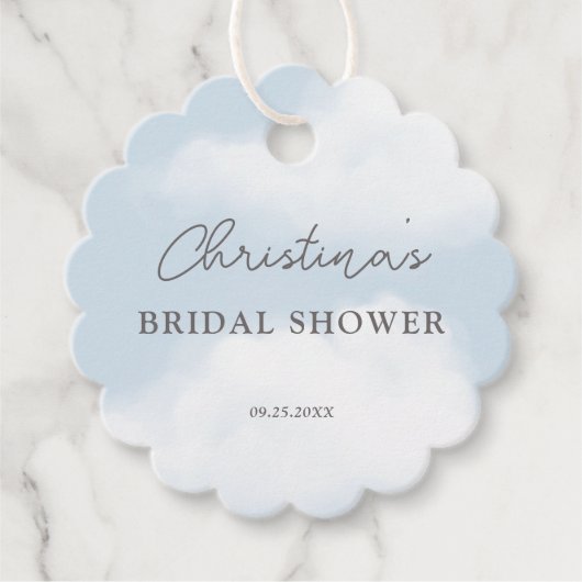 Ze zit op Cloud 9 Dreamy Waterverf Vrijgezellenfee Bedankjes Labels (Voorkant)