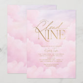 Ze zit op Cloud 9 Elegant Pink Blush Vrijgezellenf Kaart (Voorkant / Achterkant)