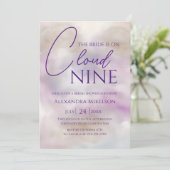 Ze zit op cloud 9 Elegant Vrijgezellenfeest Kaart (Staand voorkant)