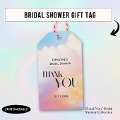 Ze zit op cloud 9 Kleurrijke Pastel Vrijgezellenfe Cadeaulabel