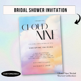 Ze zit op cloud 9 Kleurrijke Pastel Vrijgezellenfe Kaart