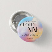 Ze zit op cloud 9 Kleurrijke Pastel Vrijgezellenfe Ronde Button 3,2 Cm (Voorkant /achterkant)