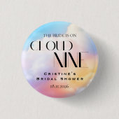 Ze zit op cloud 9 Kleurrijke Pastel Vrijgezellenfe Ronde Button 3,2 Cm (Voorkant)