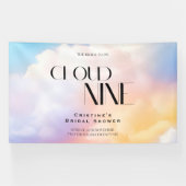 Ze zit op cloud 9 Kleurrijke Pastel Vrijgezellenfe Spandoek (Horizontaal)