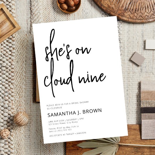 Ze zit op Cloud 9 Modern Minimalistisch Vrijgezell Kaart