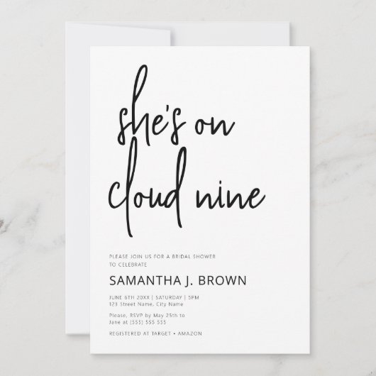 Ze zit op Cloud 9 Modern Minimalistisch Vrijgezell Kaart (Voorkant)