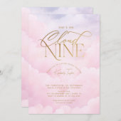 Ze zit op Cloud 9 Nine Pink Elegant Vrijgezellenfe Kaart (Voorkant / Achterkant)