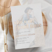 Ze zit op Cloud 9 Photo Minimalist Vrijgezellenfee Folie Uitnodiging