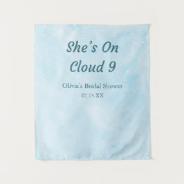 Ze zit op Cloud 9 Sky Blue Vrijgezellenfeest achte Wandkleed