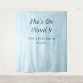 Ze zit op Cloud 9 Sky Blue Vrijgezellenfeest achte Wandkleed