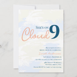 Ze zit op Cloud 9 Texture Blue Pink Vrijgezellenfe Kaart