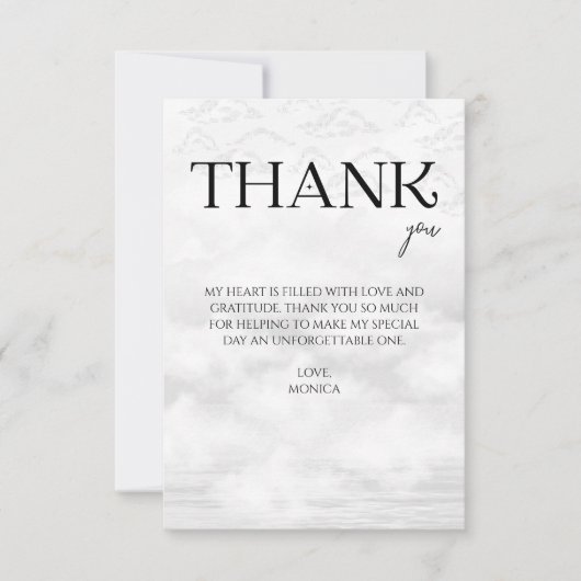 Ze zit op cloud 9 Vrijgezellenfeest Elegant Bedankkaart (Voorkant)