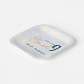 Ze zit op Cloud 9 Whimsical Vrijgezellenfeest Papieren Bordje (Gebogen)