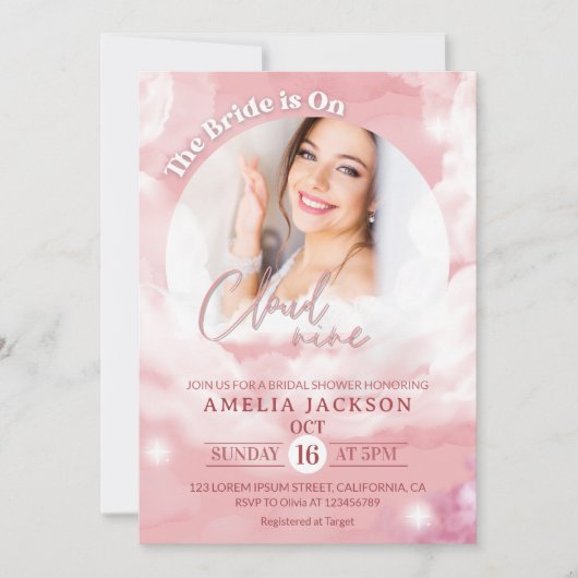 Ze zit op cloud negen Elegant Vrijgezellenfeest Dr Kaart (Voorkant)