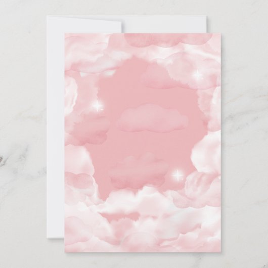 Ze zit op cloud negen Elegant Vrijgezellenfeest Dr Kaart (Achterkant)