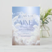 Ze zit op Cloud Nine 9 Pampas Baby shower Kaart (Staand voorkant)