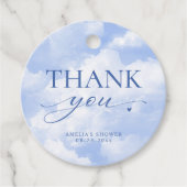 Ze zit op Cloud Nine Blue, dank je Bedankjes Labels (Voorkant)