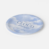 Ze zit op Cloud Nine Blue Vrijgezellenfeest Papieren Bordje (Gekanteld)