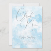 Ze zit op Cloud Nine Dreamy Blue Vrijgezellenfeest Kaart (Voorkant)