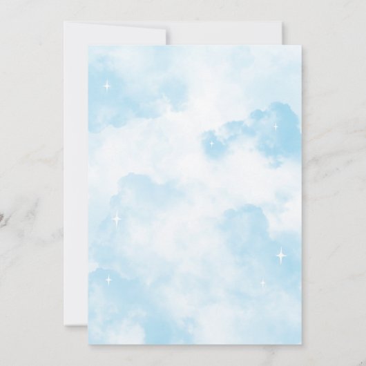 Ze zit op Cloud Nine Dreamy Blue Vrijgezellenfeest Kaart (Achterkant)