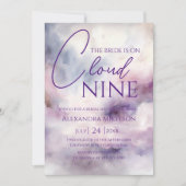 Ze zit op Cloud Nine Dreamy Paarse Vrijgezellenfee Kaart (Voorkant)