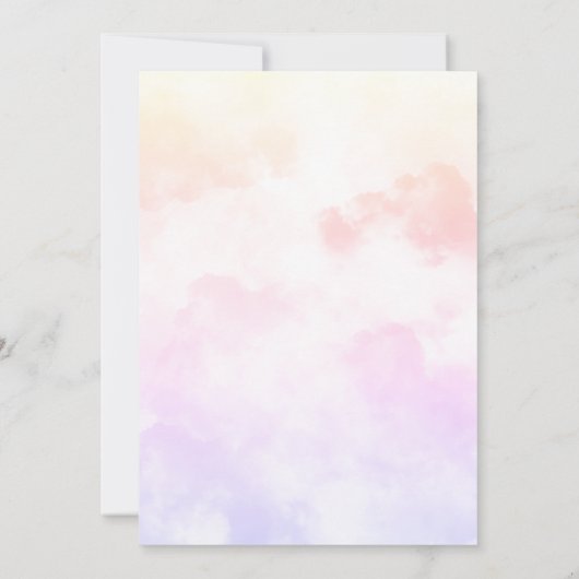 Ze zit op Cloud Nine Dreamy Pastel Vrijgezellenfee Kaart (Achterkant)