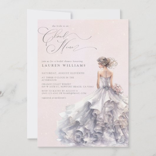 Ze zit op Cloud Nine Dreamy Pastel Vrijgezellenfee Kaart (Voorkant)