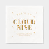Ze zit op Cloud Nine Elegant Vrijgezellenfeest Folie Servetten (Voorkant)