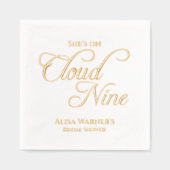 Ze zit op Cloud Nine Elegant Vrijgezellenfeest Folie Servetten (Voorkant)