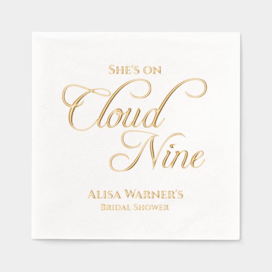 Ze zit op Cloud Nine Elegant Vrijgezellenfeest Folie Servetten (Voorkant)