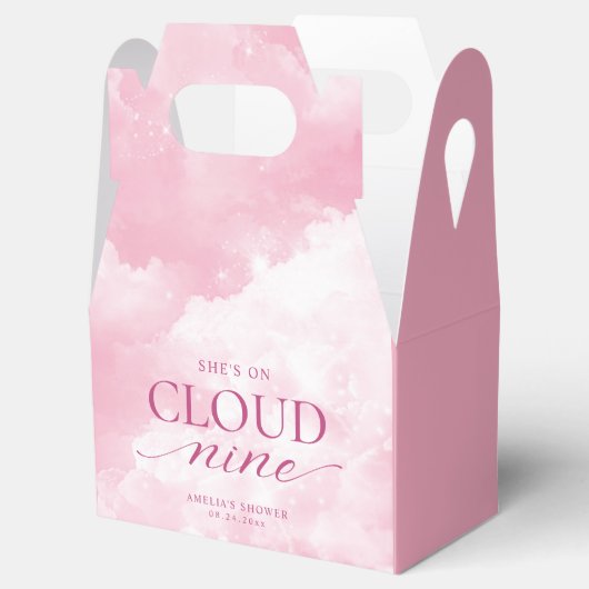 Ze zit op Cloud Nine Pink Vrijgezellenfeest Bedankdoosjes (Geopend)