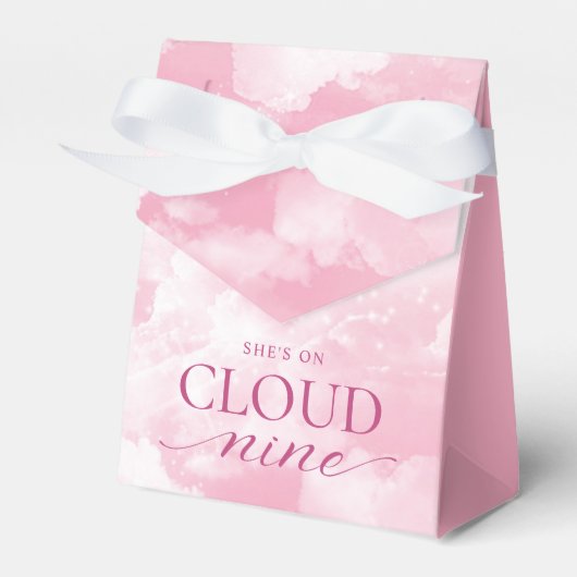 Ze zit op Cloud Nine Pink Vrijgezellenfeest Bedankdoosjes (Voorkant Zijde)