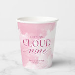Ze zit op Cloud Nine Pink Vrijgezellenfeest Papieren Bekers<br><div class="desc">Dit vrijgezellenfeesten ontwerp is voorzien van etherische wolken met tekst in moderne stijl</div>