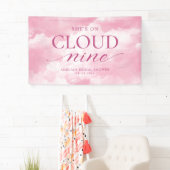 Ze zit op Cloud Nine Pink Vrijgezellenfeest Spandoek (Insitu)