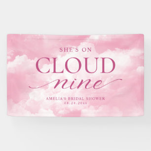 Ze zit op Cloud Nine Pink Vrijgezellenfeest Spandoek