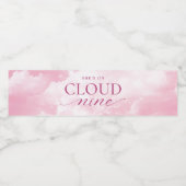 Ze zit op Cloud Nine Pink Vrijgezellenfeest Waterfles Etiket (Enkel label)