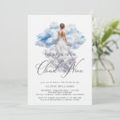 Ze zit op Cloud Nine Waterverf Vrijgezellenfeest Kaart (Staand voorkant)