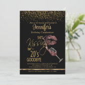 Ze zoent haar 20's Goodbye - Verjaardag Kaart (Staand voorkant)