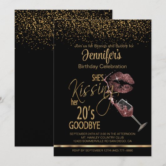 Ze zoent haar 20's Goodbye - Verjaardag Kaart (Voorkant / Achterkant)
