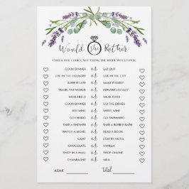 Ze zou liever eucalyptus lavendel bruids spel