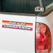 Ze zullen de witte Lesbische vlag kennen (5 Stripe Bumpersticker (Op Truck)