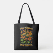 Ze zullen komen tote bag (Achterkant)