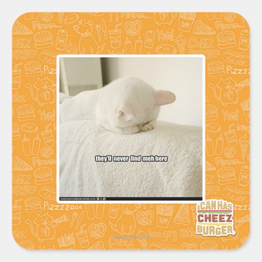 Ze zullen me hier nooit vinden vierkante sticker (Voorkant)
